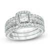 Thumbnail Image 0 of 1-3/4 CT. T.W. Princess-Cut Diamond Frame Bridal Set in 14K White Gold