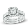 Thumbnail Image 0 of 2-1/5 CT. T.W. Princess-Cut Diamond Frame Bridal Set in 14K White Gold
