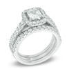 Thumbnail Image 1 of 2-1/5 CT. T.W. Princess-Cut Diamond Frame Bridal Set in 14K White Gold