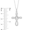 Thumbnail Image 2 of Lab-Created White Sapphire Twist Cross Pendant in Sterling Silver