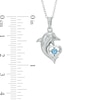 Thumbnail Image 1 of Swiss Blue Topaz and Lab-Created White Sapphire Dolphin Pendant in Sterling Silver