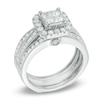 Thumbnail Image 2 of 1-1/2 CT. T.W. Quad Princess-Cut Diamond Frame Bridal Set in 14K White Gold