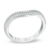 1/4 CT. T.W. Diamond Double Row Contour Anniversary Band in 14K White Gold
