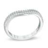 Thumbnail Image 2 of 1/4 CT. T.W. Diamond Double Row Contour Anniversary Band in 14K White Gold