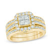 Thumbnail Image 0 of 1-1/2 CT. T.W. Quad Princess-Cut Diamond Frame Bridal Set in 14K Gold