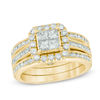 Thumbnail Image 1 of 1-1/2 CT. T.W. Quad Princess-Cut Diamond Frame Bridal Set in 14K Gold