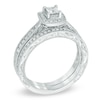 Thumbnail Image 1 of 1/2 CT. T.W. Certified Canadian Diamond Frame Vintage-Style Bridal Set in 14K White Gold (I/I2)