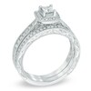 Thumbnail Image 2 of 1/2 CT. T.W. Certified Canadian Diamond Frame Vintage-Style Bridal Set in 14K White Gold (I/I2)