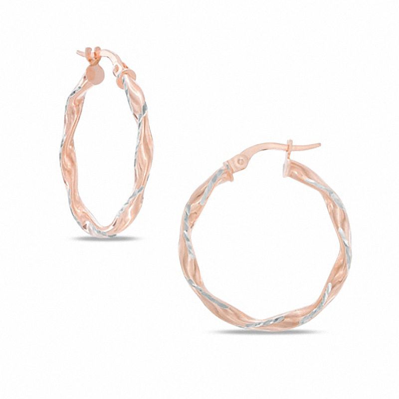 Rose gold twist earrings discount