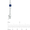 Thumbnail Image 1 of Lab-Created Blue and White Sapphire Line Bracelet in Sterling Silver - 7.25"