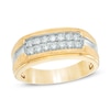 Men's 1 CT. T.W. Diamond Double Row Band in 10K Two Tone Gold