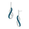 1/6 CT. T.W. Enhanced Blue and White Diamond Double Infinity Drop Earrings in Sterling Silver