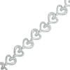 Thumbnail Image 0 of 1/10 CT. T.W. Diamond Heart Bracelet in Sterling Silver - 7.25"