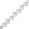 Thumbnail Image 1 of 1/10 CT. T.W. Diamond Heart Bracelet in Sterling Silver - 7.25"
