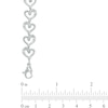 Thumbnail Image 1 of 1/10 CT. T.W. Diamond Heart Bracelet in Sterling Silver - 7.25"