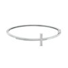 Thumbnail Image 1 of 1/10 CT. T.W. Diamond Sideways Cross Bangle in Sterling Silver