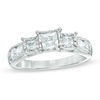 Thumbnail Image 1 of 1 CT. T.W. Princess-Cut Diamond Past Present Future® Miracle Engagement Ring in 10K White Gold