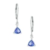 5.0mm Trillion-Cut Tanzanite and Diamond Accent Drop Earrings in 14K White Gold