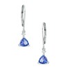 5.0mm Trillion-Cut Tanzanite and Diamond Accent Drop Earrings in 14K White Gold