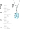 Thumbnail Image 2 of Oval Aquamarine and Diamond Accent Pendant in 10K White Gold