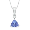 Thumbnail Image 1 of 6.0mm Trillion-Cut Tanzanite and Diamond Accent Pendant in 14K White Gold