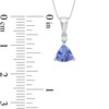 Thumbnail Image 2 of 6.0mm Trillion-Cut Tanzanite and Diamond Accent Pendant in 14K White Gold