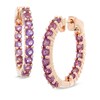 Rose de France Amethyst Inside-Out Hoop Earrings in Sterling Silver with 14K Rose Gold Plate