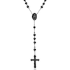 Thumbnail Image 2 of Men's Beaded Rosary in Stainless Steel with Black IP - 24"