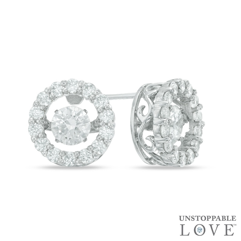 Unstoppable Love™ 5.0mm Lab-Created White Sapphire Circle Stud Earrings in Sterling Silver