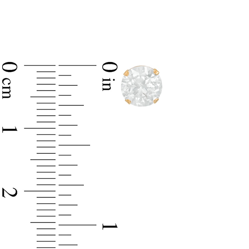 Main Image 2 of 6.5mm Lab-Created White Sapphire Stud Earrings in 14K Gold