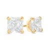 Thumbnail Image 1 of 6.0mm Princess-Cut Lab-Created White Sapphire Stud Earrings in 14K Gold