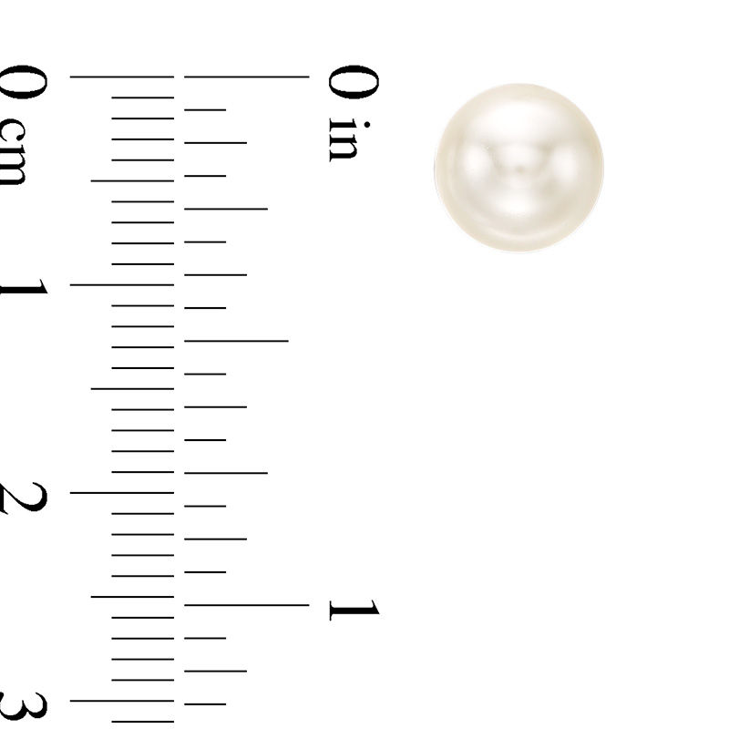 Main Image 2 of 8.0mm Simulated Pearl Stud Earrings in 14K Gold