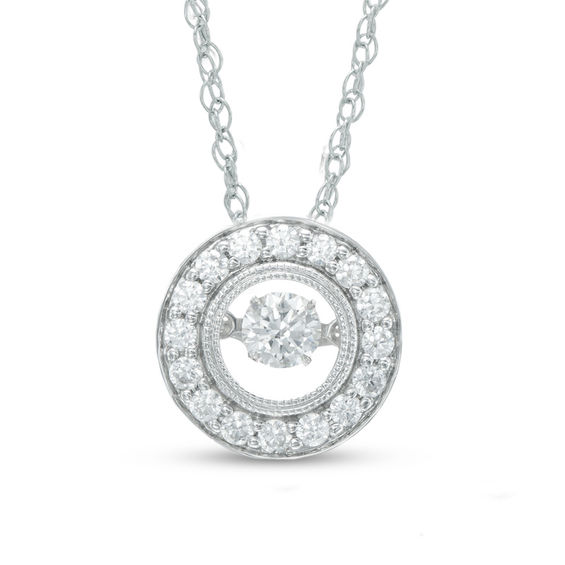 Unstoppable Love™ 1/2 CT. T.W. Diamond Vintage-Style Circle Pendant in 14K White Gold Unstoppable Love™ 1/2 CT. T.W. Diamond Vintage-Style Circle Pendant in 14K White Gold
