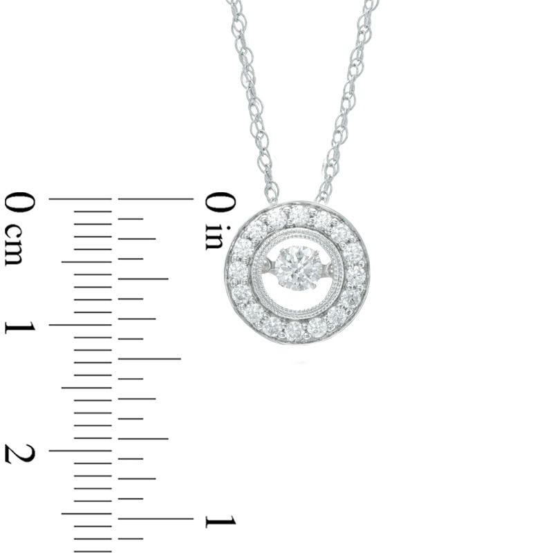 1/2 CT. T.W. Diamond Vintage-Style Circle Pendant in 14K White Gold