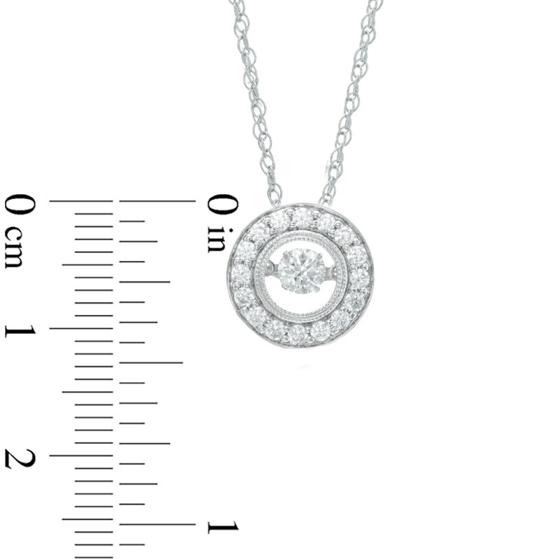 Main Image 2 of 1/2 CT. T.W. Diamond Vintage-Style Circle Pendant in 14K White Gold