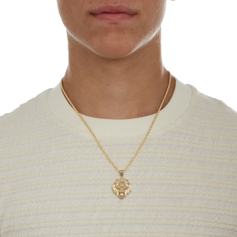 Main Image 2 of Diamond-Cut Tiger Head Charm in Solid 10K Gold