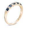 Thumbnail Image 2 of Princess-Cut Blue Sapphire and Diamond Accent Five Stone Band in 10K Gold