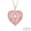 Thumbnail Image 1 of Lab-Created White and Pink Sapphire Heart Pendant in Sterling Silver and 14K Rose Gold Plate
