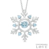 Thumbnail Image 0 of 4.5mm Swiss Blue Topaz Snowflake Pendant in Sterling Silver