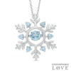 Thumbnail Image 0 of 4.5mm Swiss Blue Topaz Snowflake Pendant in Sterling Silver