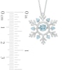 Thumbnail Image 1 of 4.5mm Swiss Blue Topaz Snowflake Pendant in Sterling Silver
