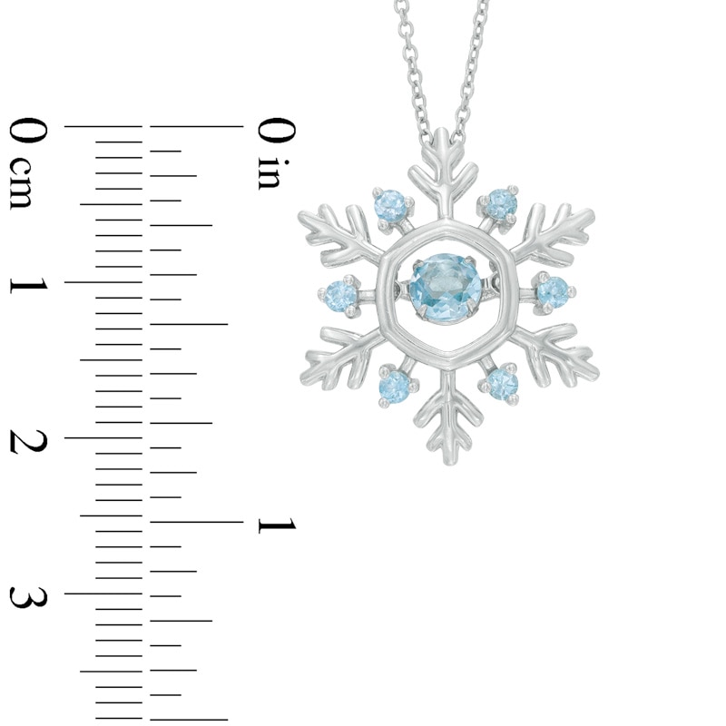 4.5mm Swiss Blue Topaz Snowflake Pendant in Sterling Silver