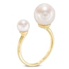 Thumbnail Image 1 of Cultured Freshwater Pearl Open Ring in Sterling Silver with 14K Gold Plate