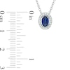 Thumbnail Image 2 of Oval Lab-Created Blue and White Sapphire Frame Pendant, Earrings and Ring Set in Sterling Silver - Size 7