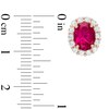 Thumbnail Image 3 of Oval Lab-Created Ruby and White Sapphire Frame Pendant and Earrings Set in Sterling Silver with 18K Rose Gold Plate