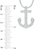 Thumbnail Image 2 of Lab-Created White Sapphire Anchor Pendant in Sterling Silver