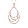 Thumbnail Image 1 of Lab-Created White Sapphire Teardrop Pendant in Sterling Silver and 18K Rose Gold Plate