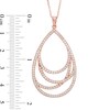 Thumbnail Image 2 of Lab-Created White Sapphire Teardrop Pendant in Sterling Silver and 18K Rose Gold Plate