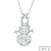 Thumbnail Image 1 of 5.0mm Lab-Created White Sapphire Snowman Pendant in Sterling Silver
