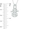 Thumbnail Image 2 of 5.0mm Lab-Created White Sapphire Snowman Pendant in Sterling Silver
